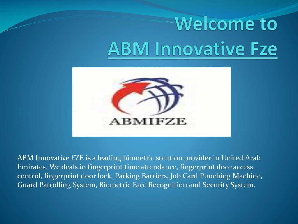 welcome to abm innovative fze