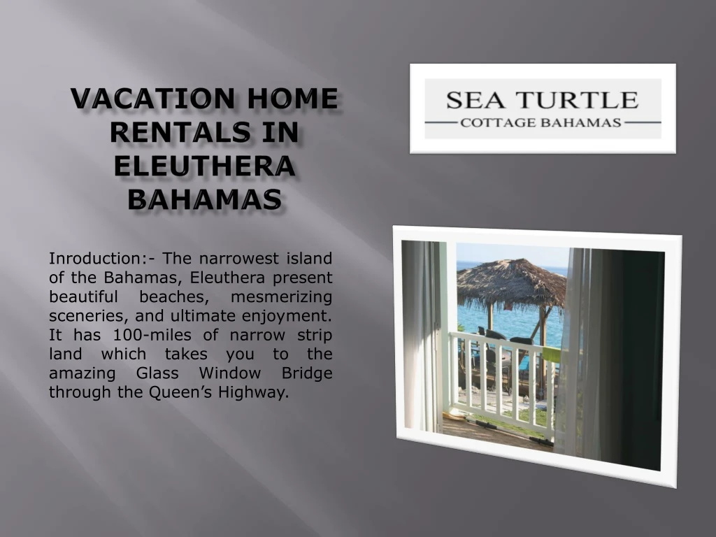 vacation home rentals in eleuthera bahamas