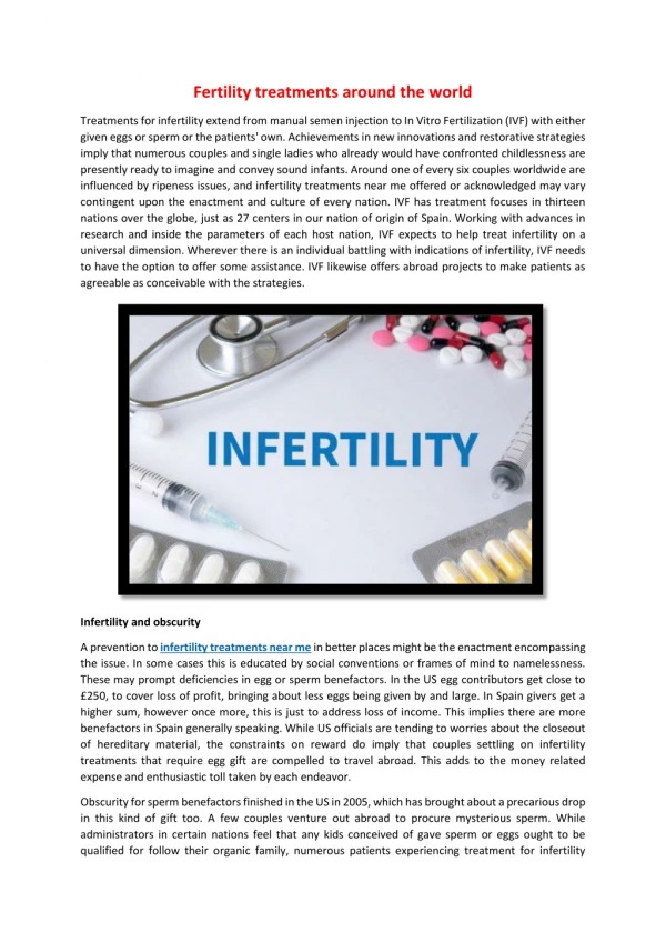 Fertility treatments around the world