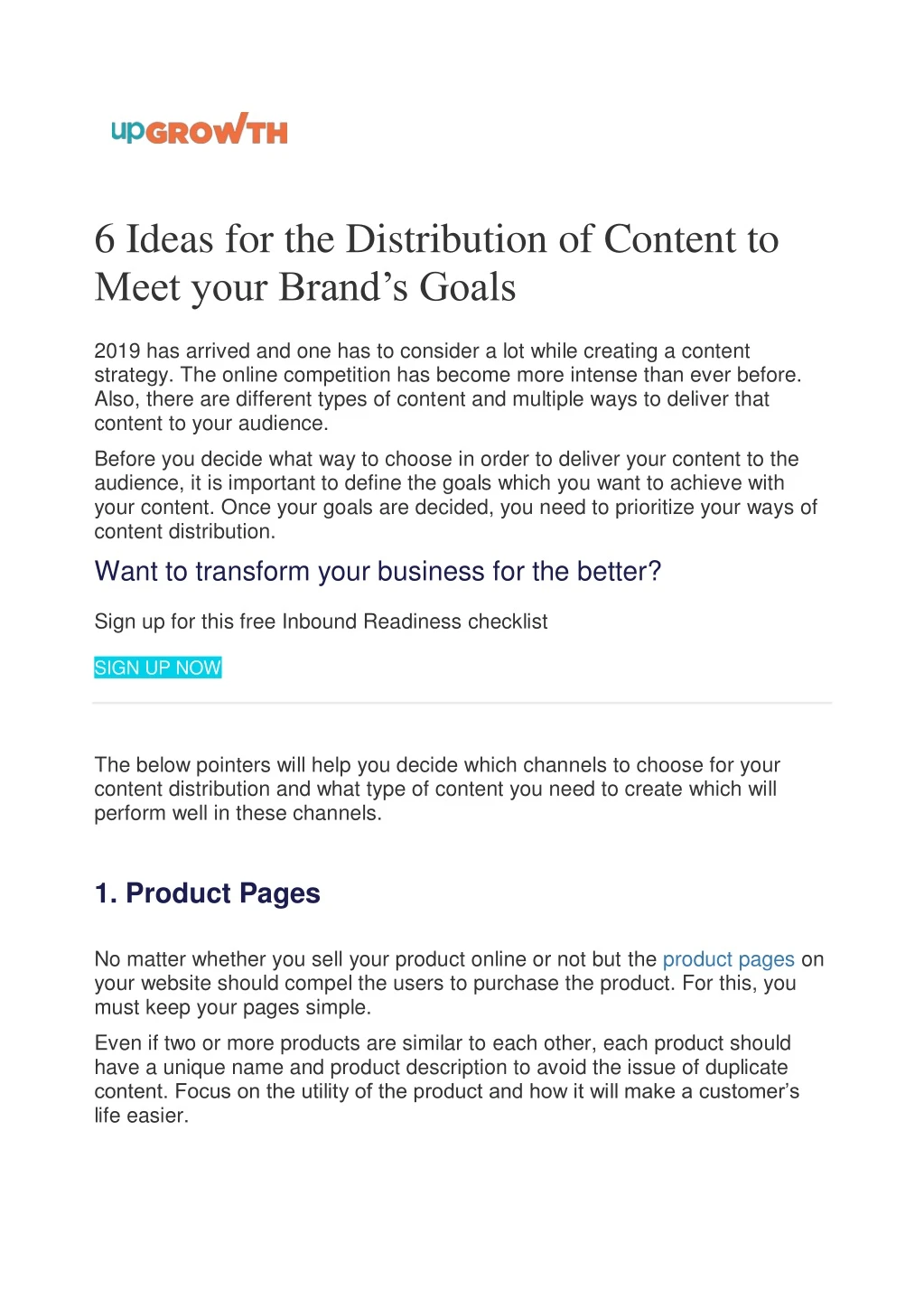 6 ideas for the distribution of content to meet
