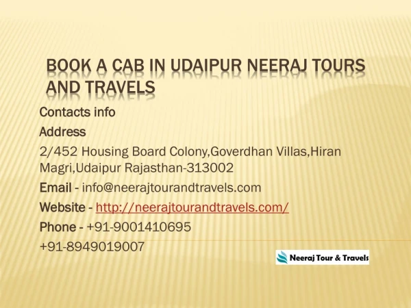 Book a taxi in udaipur