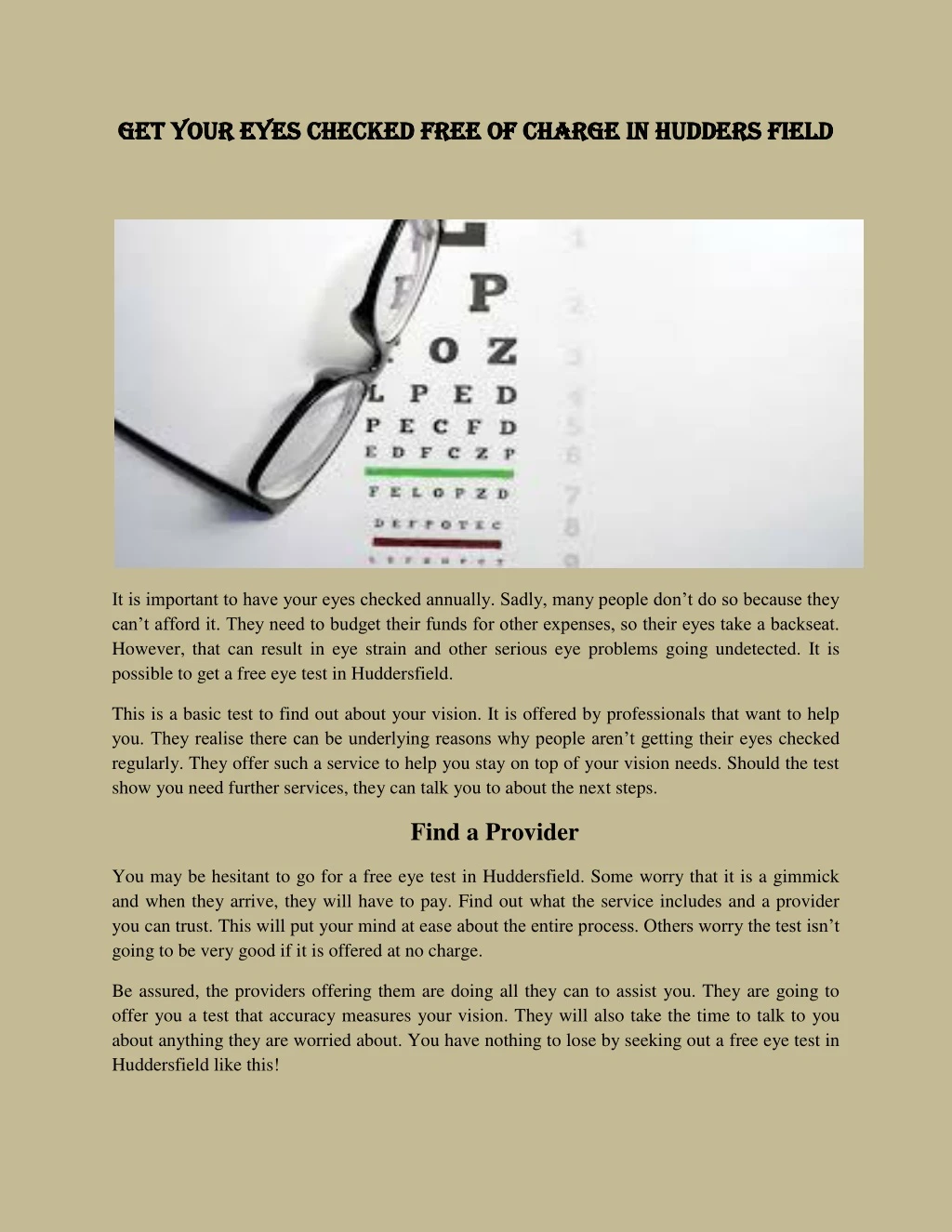 get your eyes checked free of charge in get your