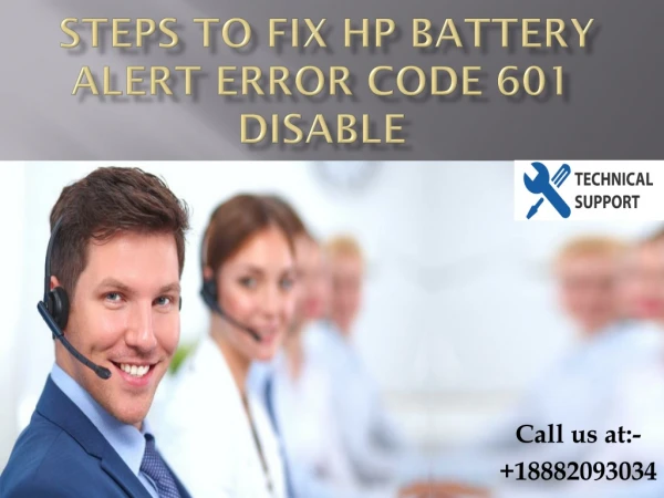Fix HP Battery Alert Error Code 601 Disable