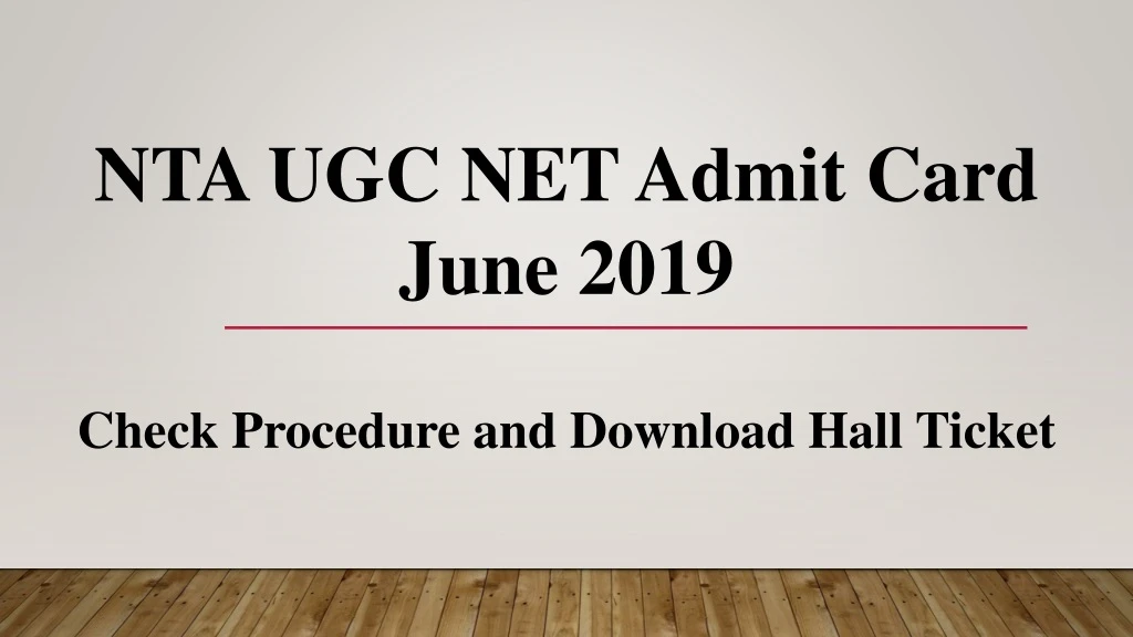 nta ugc net admit card june 2019