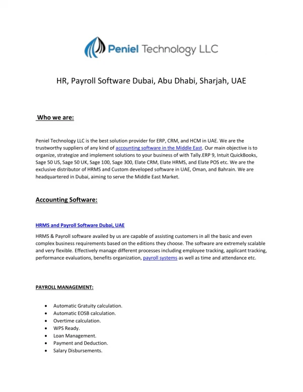 HR | HRMS Software | Payroll Software Dubai, Abu Dhabi, UAE