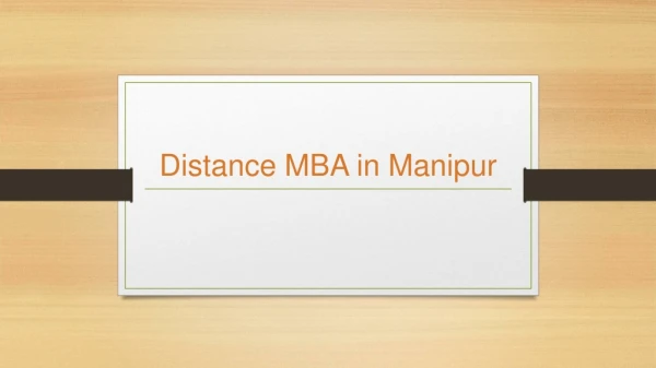 Distance MBA in Manipur - MIT School of Distance Education