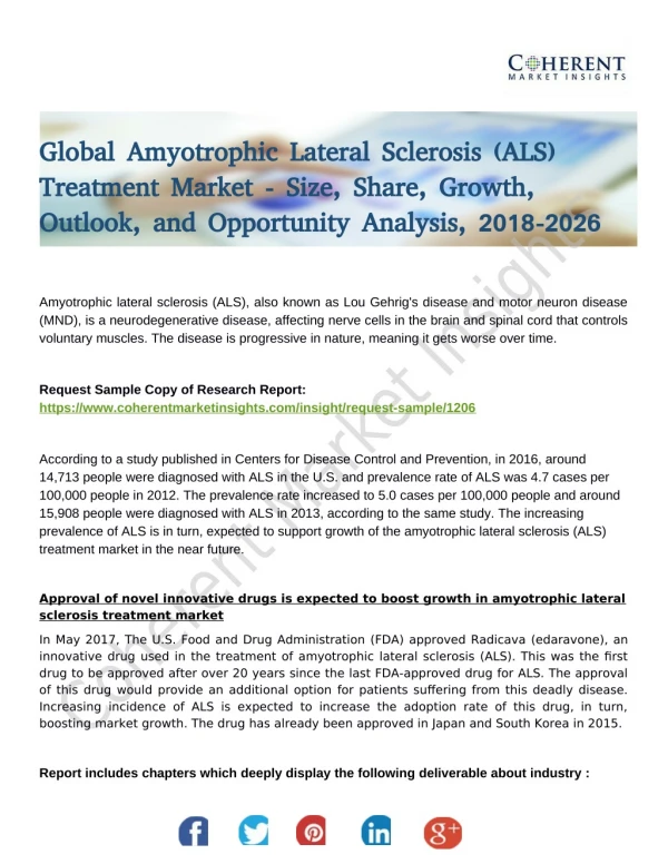 Amyotrophic Lateral Sclerosis (ALS) Treatment Market New Product Launches, Acquisitions