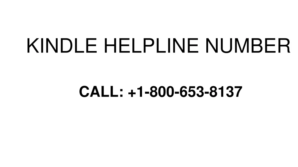 kindle helpline number