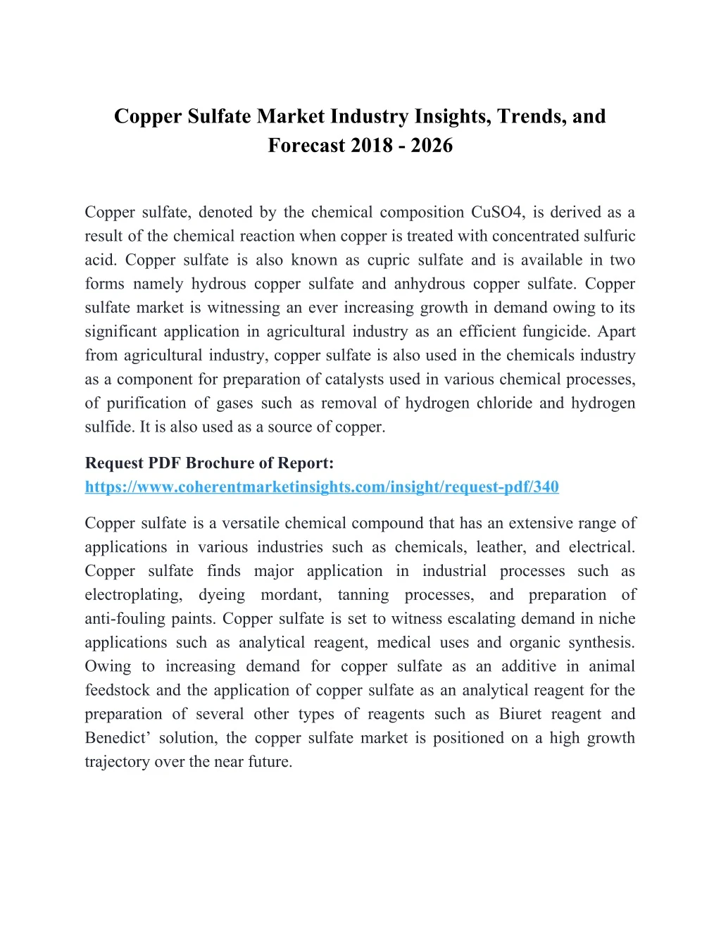 copper sulfate market industry insights trends