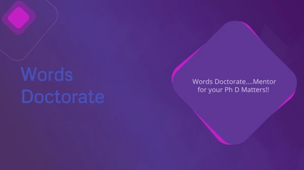 Words Doctorate ppt