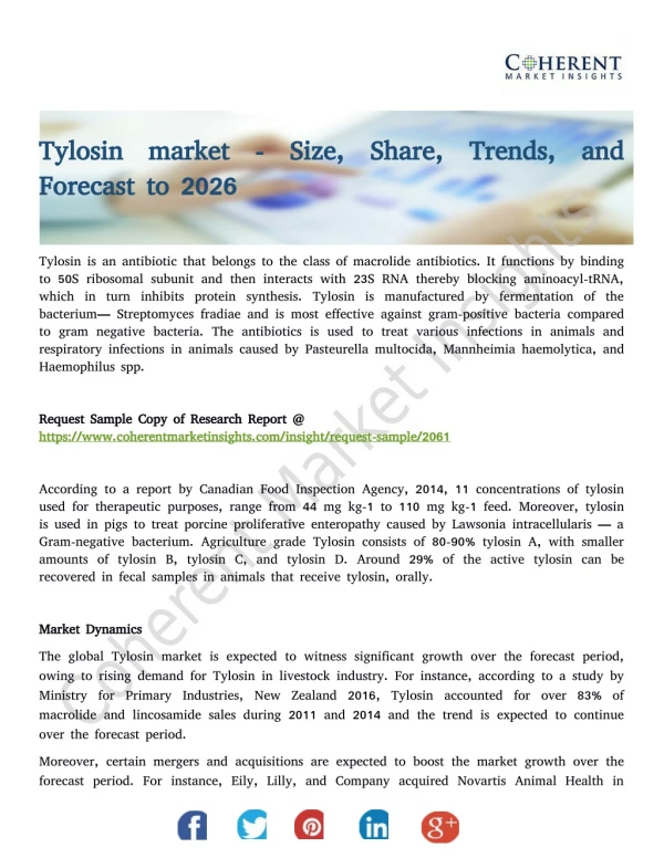 Tylosin market - Size, Share, Trends, and Forecast to 2026
