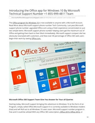 Microsoft Support Phone Number 1-855-999-4811 Help in Your all Issues - slide 1