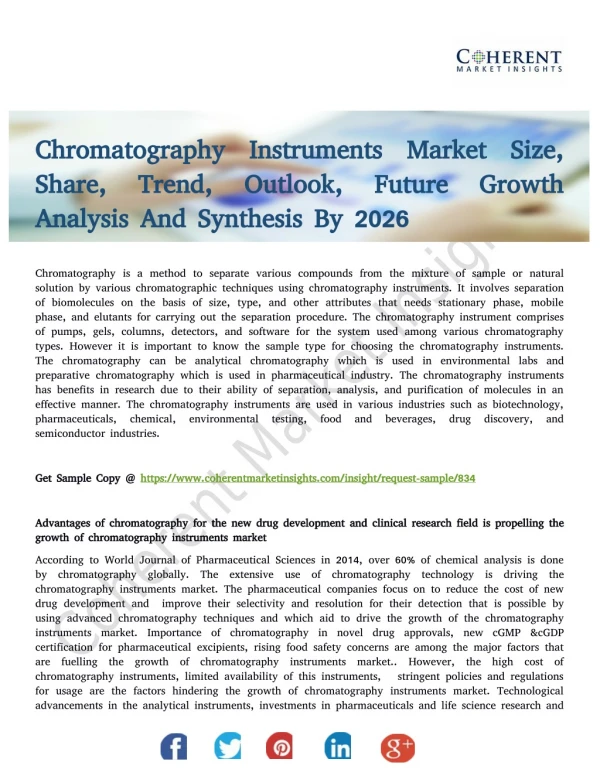 Chromatography Instruments Market Will Have Its Revenue Spiking By 2026