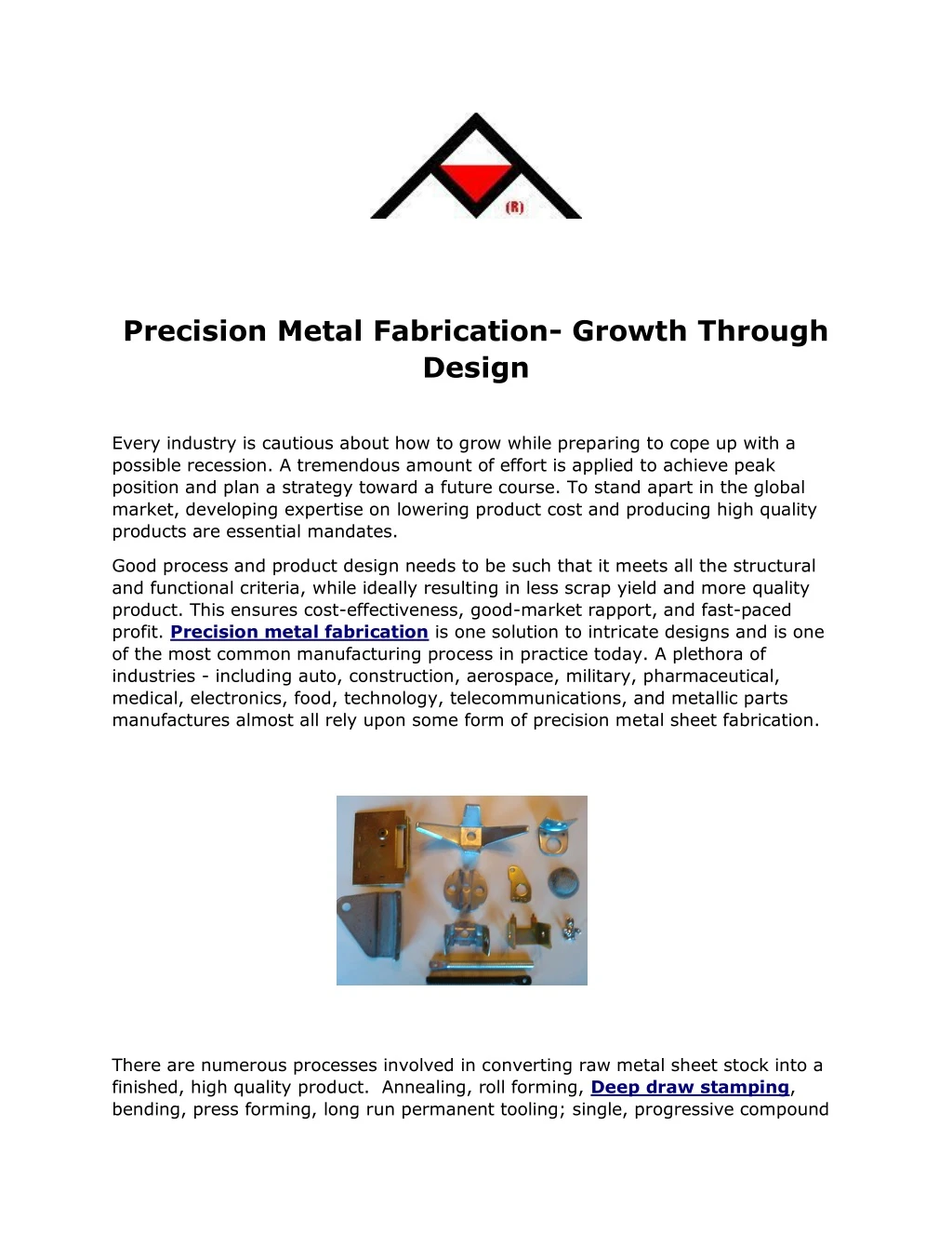 precision metal fabrication growth through design