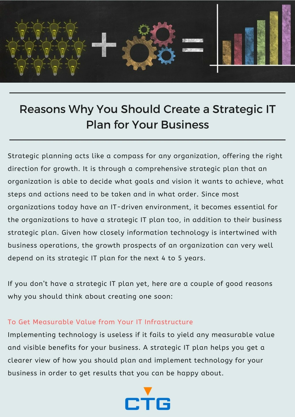 reasons why you should create a strategic it plan