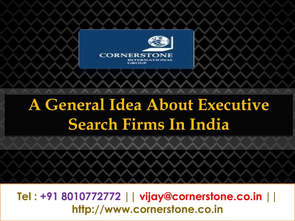 a general idea about executive search firms