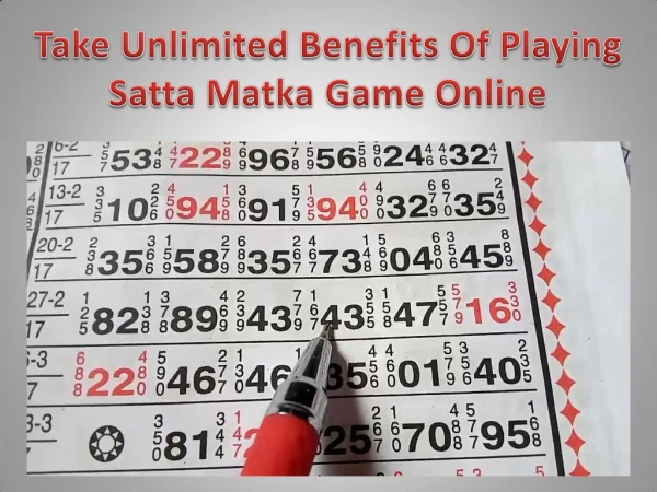 Take Unlimited Benefits Of Playing Satta Matka Game Online