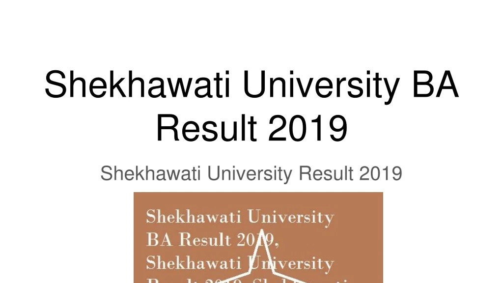 shekhawati university ba result 2019