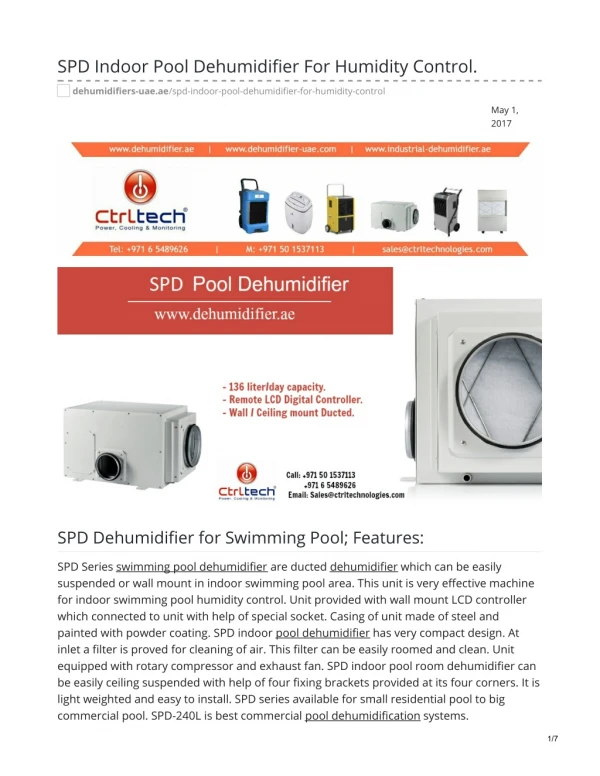 SPD Indoor Pool Dehumidifier For Humidity Control. #pooldehumidifier