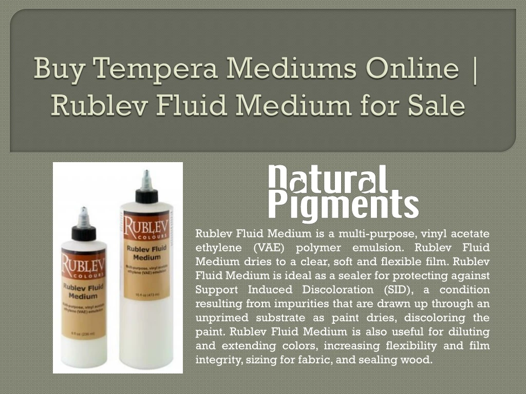 buy tempera mediums online rublev fluid medium for sale