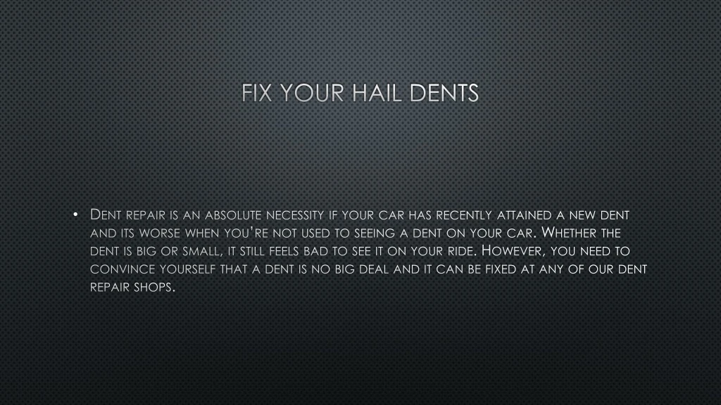 fix your hail dents