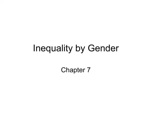 Inequality by Gender