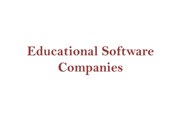Educational Software Companies