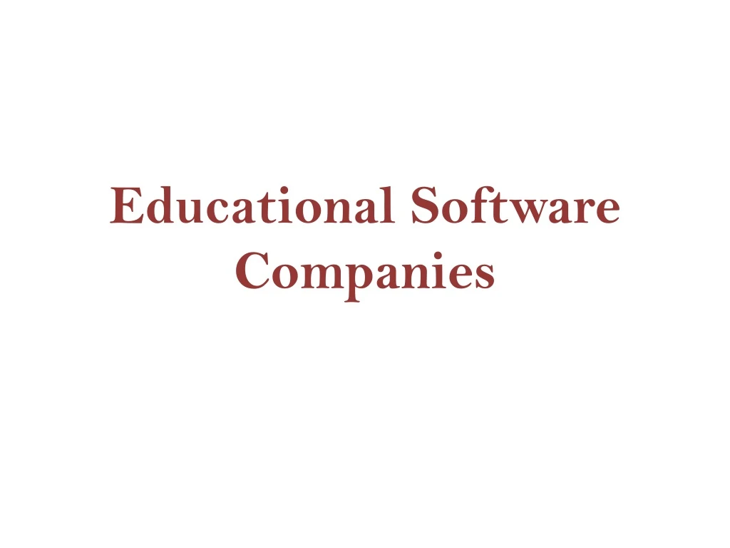 educational software companies