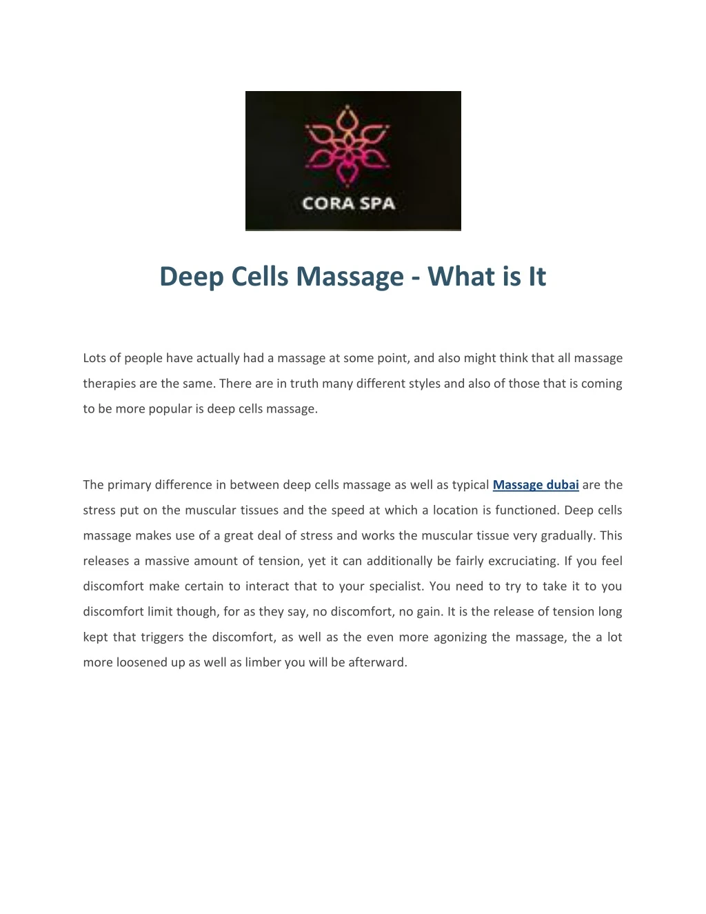 deep cells massage what is it