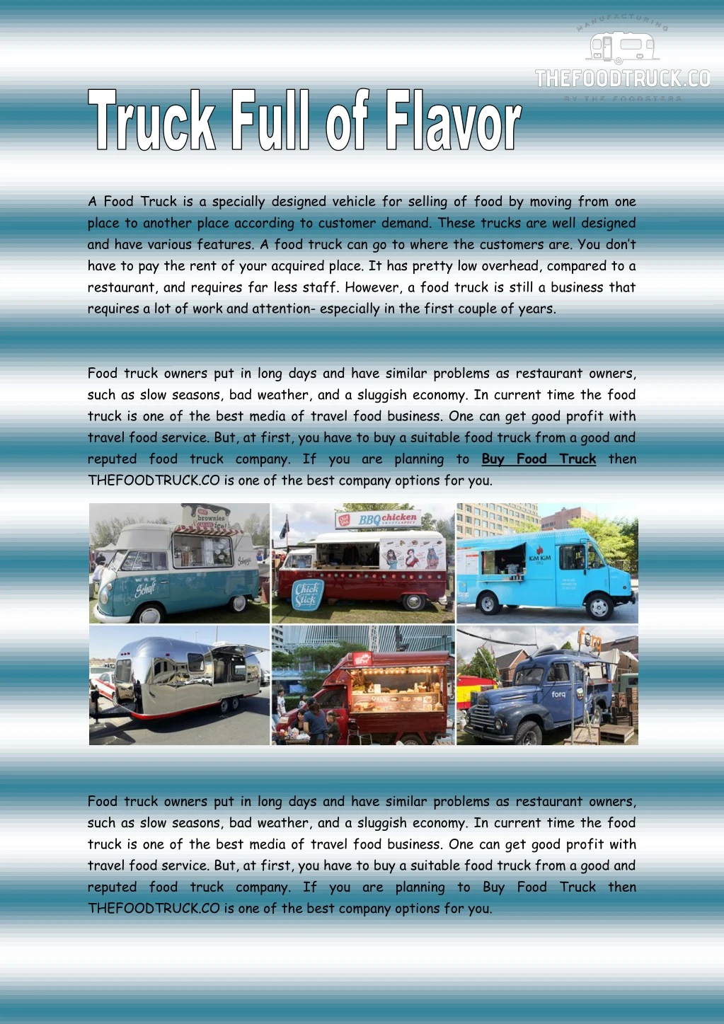 a food truck is a specially designed vehicle