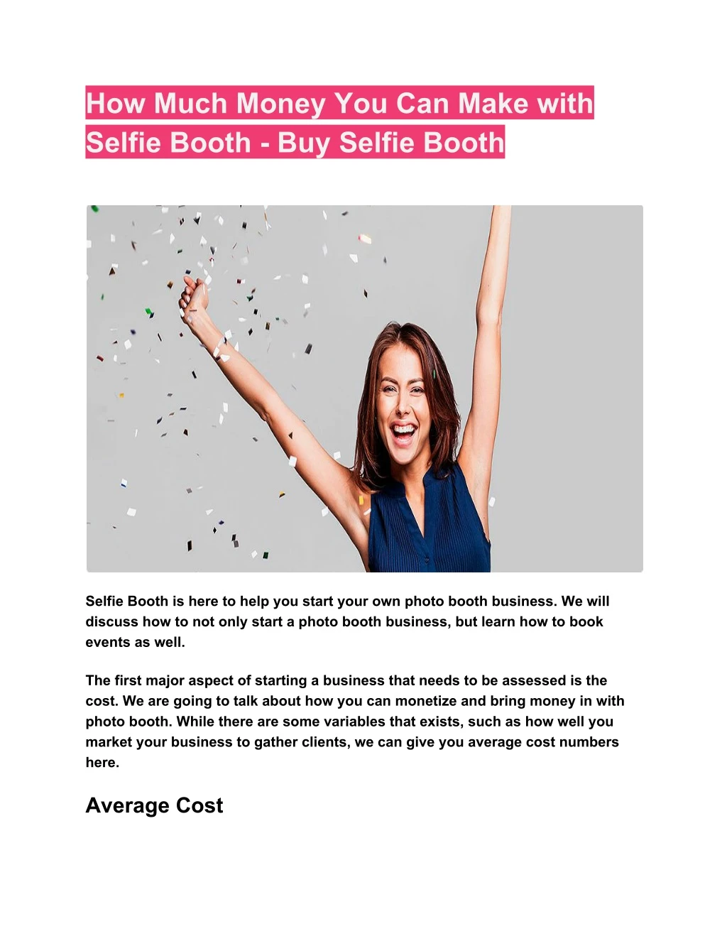 how much money you can make with selfie booth
