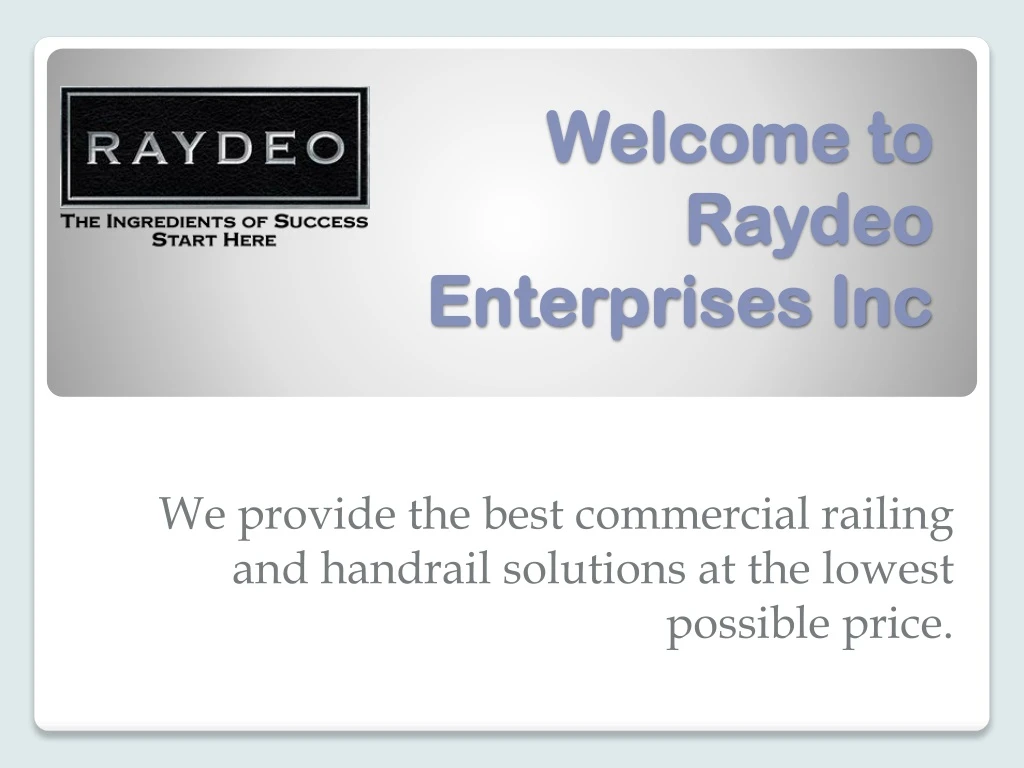 welcome to raydeo enterprises inc