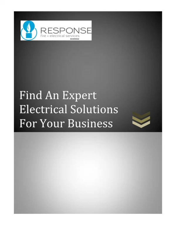 Find An Expert Electrical Solutions For Your Business