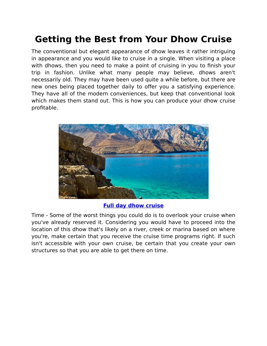 getting the best from your dhow cruise