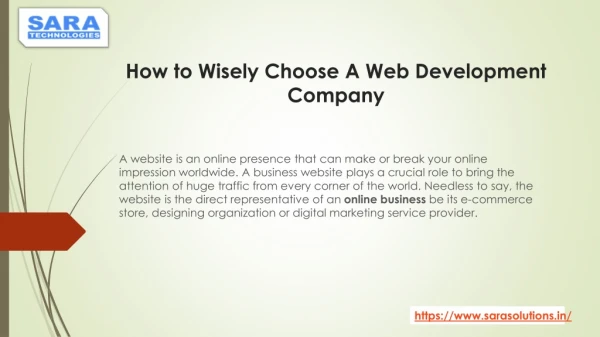 How to Wisely Choose A Web Development Company