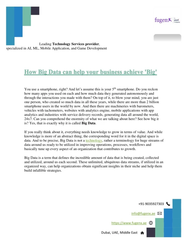 How Big Data Analytics can help grow your Business