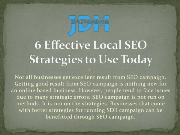 6 Effective Local SEO Strategies to Use Today