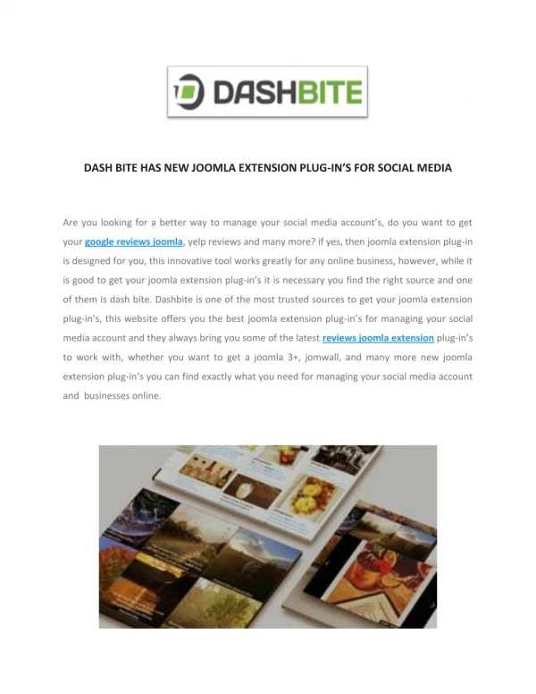 Business Reviews Joomla | Web Development | Dashbite
