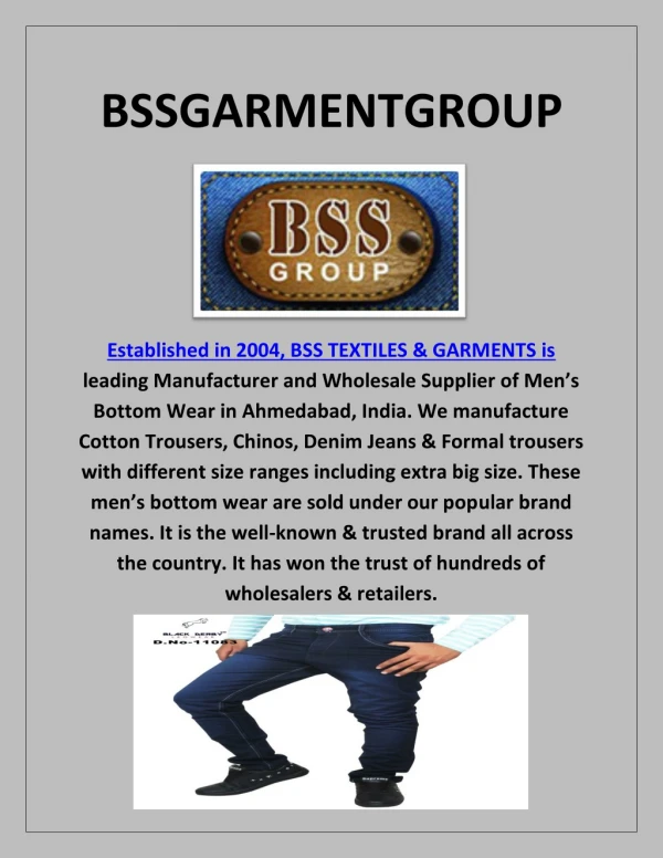 men and women readymade garments wholesalers and manufacturer in Ahmedabad | bssgarmentgroup