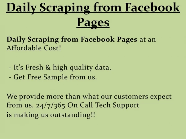 daily scraping from facebook pages