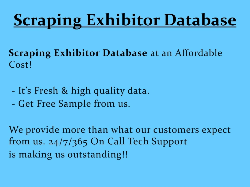 scraping exhibitor database