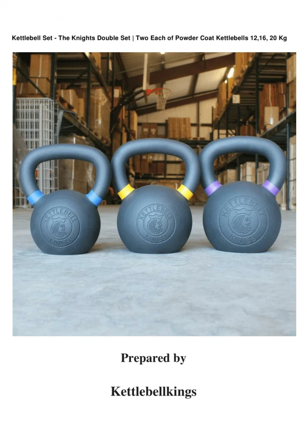Kettlebell Set - The Knights Double Set | Two Each of Powder Coat Kettlebells 12,16, 20 Kg