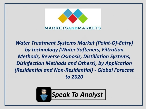 Water Treatment Systems (PoE) Market worth 5.69 Billion USD by 2020