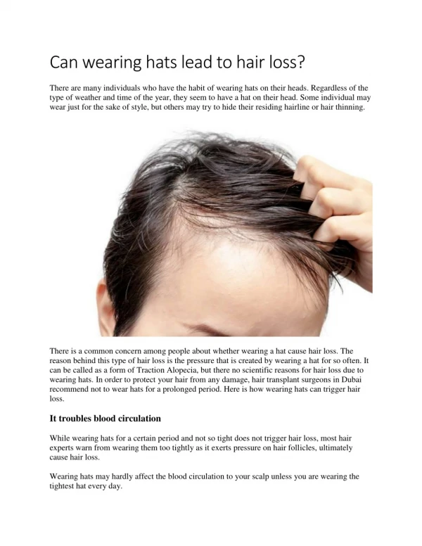 Can wearing hats lead to hair loss?