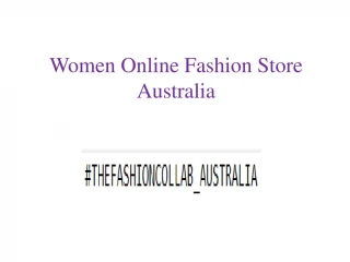 Women Online Fashion Store Australia