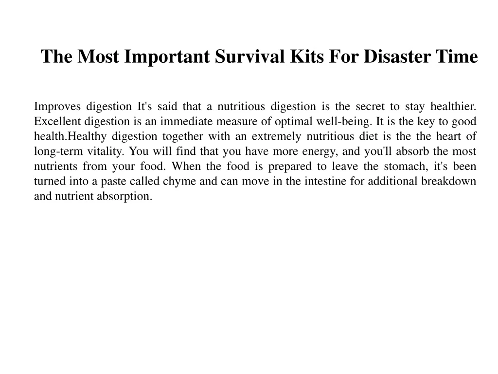 the most important survival kits for disaster time