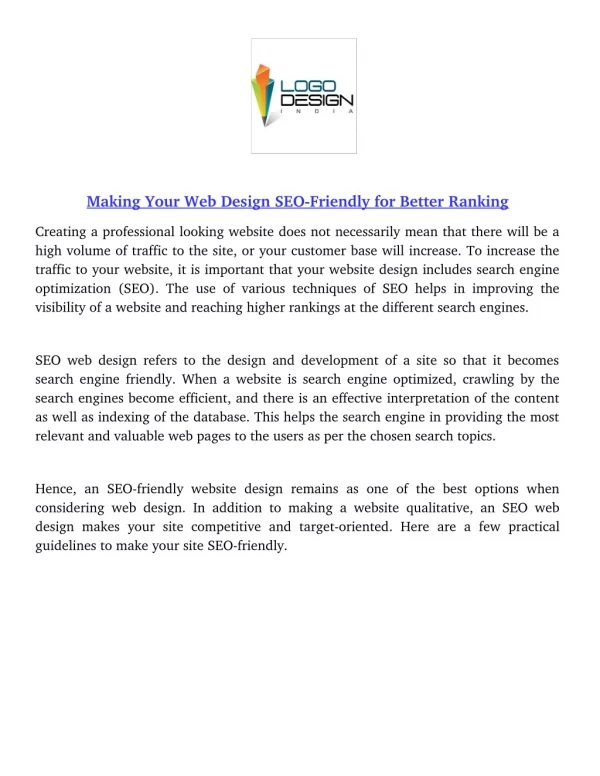 making your web design seo friendly for better