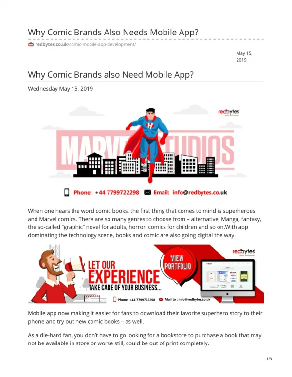 Why Comic Brands also Need Mobile App?