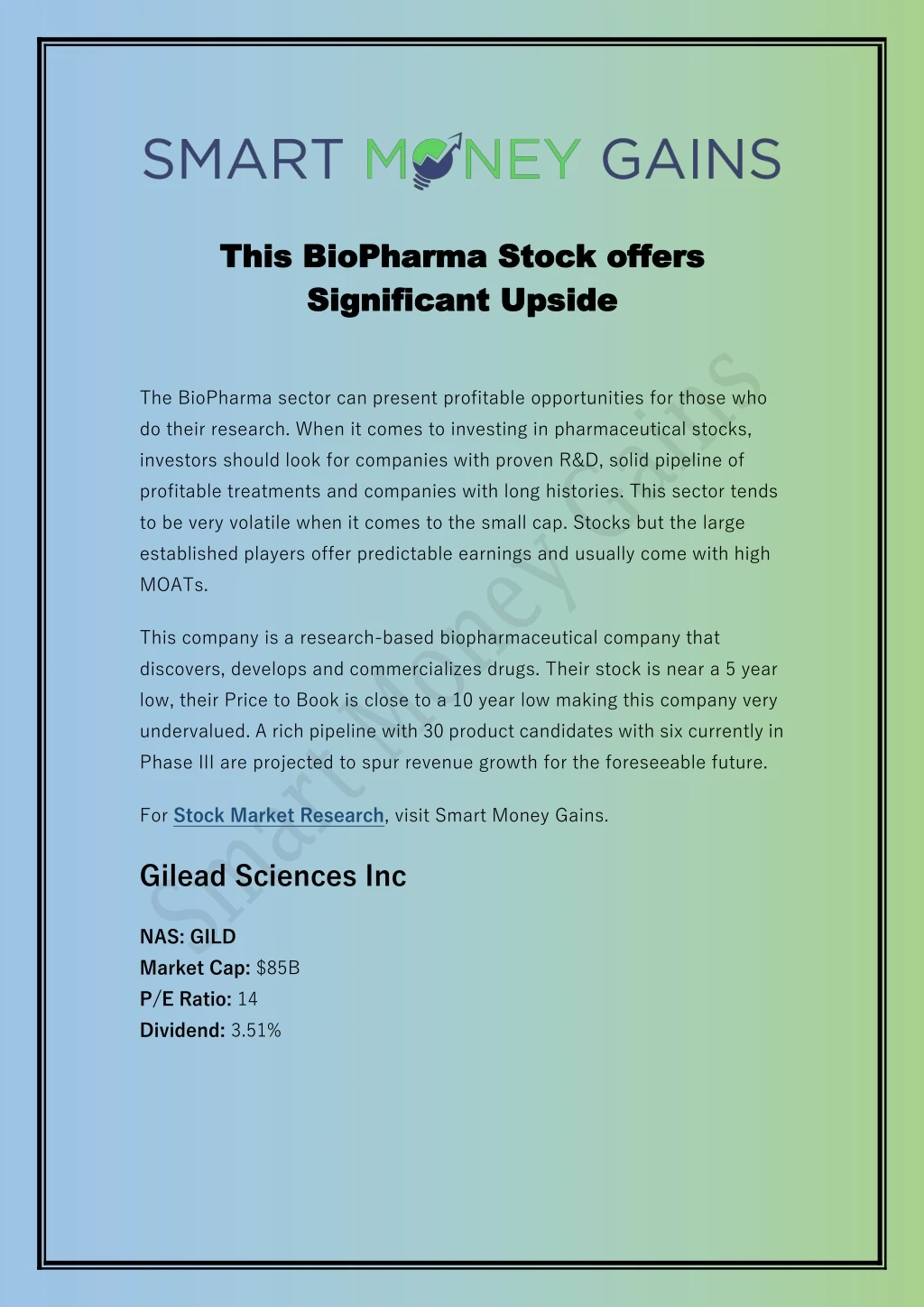 this this biopharma biopharma stock significant