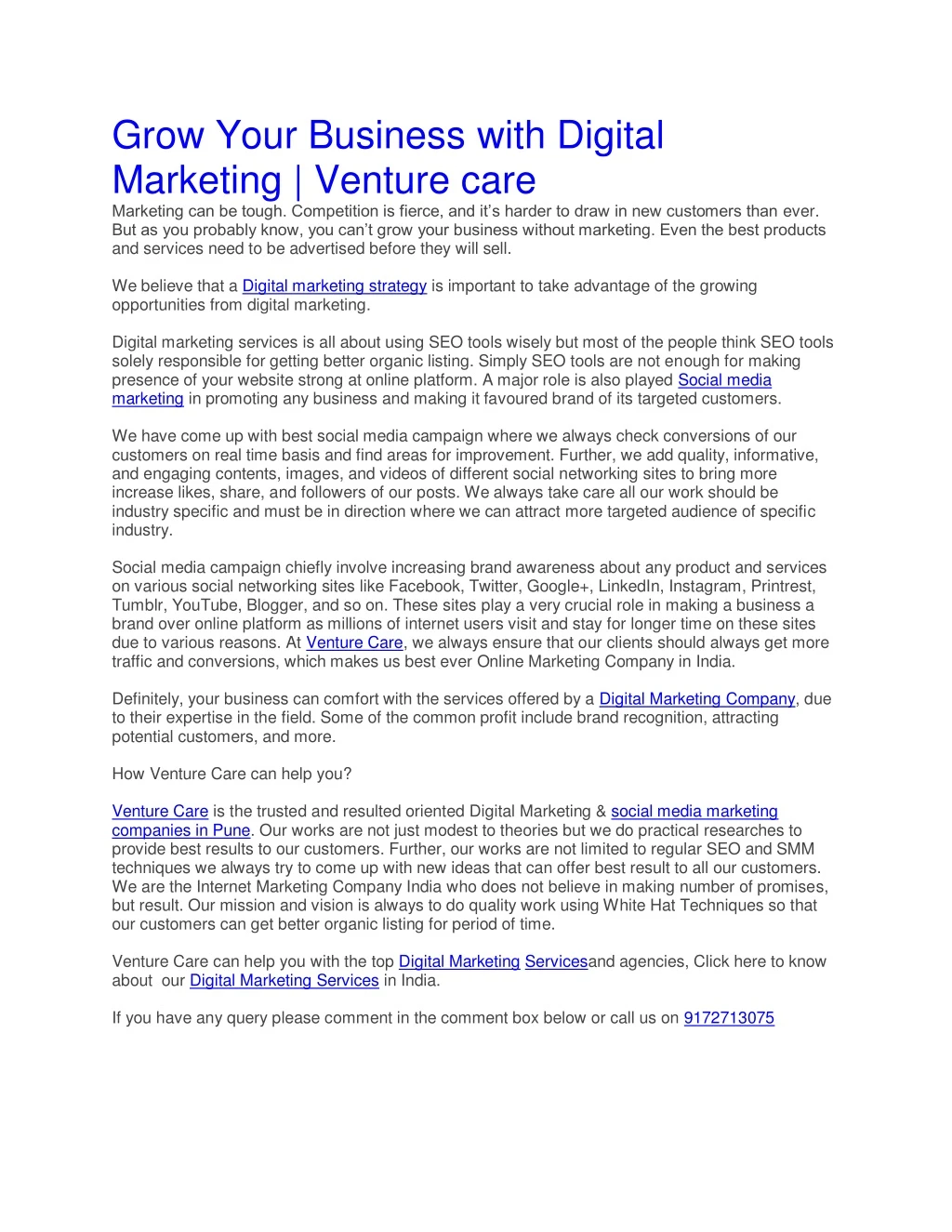 grow your business with digital marketing venture